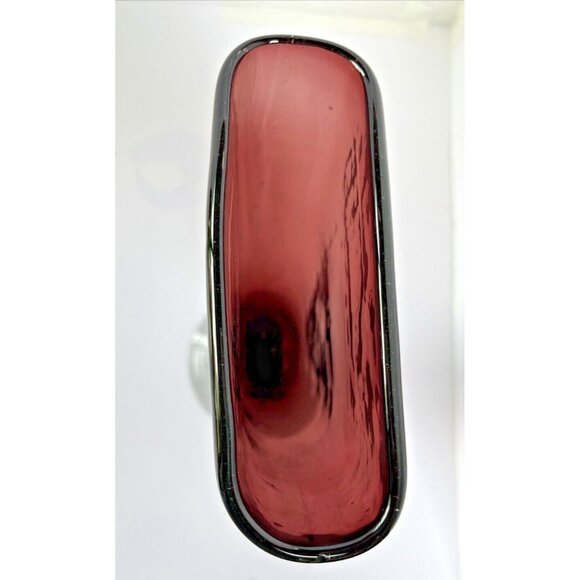 Vintage Amethyst to Clear 11" Fan Vase Hand Blown Glass - Picture 2 of 15